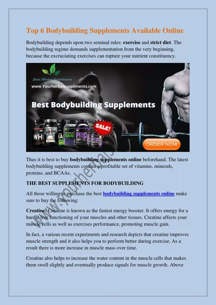 top 6 bodybuilding supplements available online