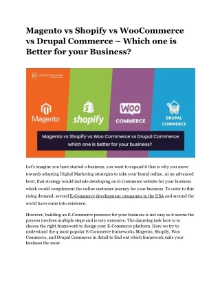 magento vs shopify vs woocommerce vs drupal