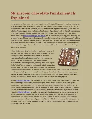 mushroom chocolate fundamentals explained