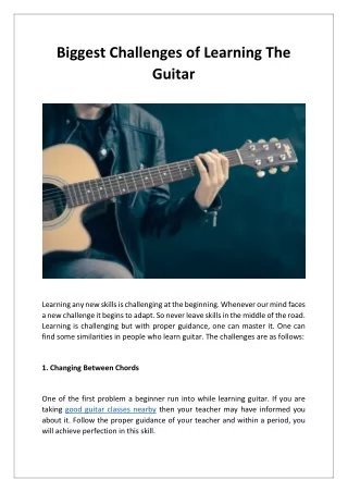 biggest challenges of learning the guitar