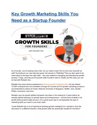key growth marketing skills you need as a startup