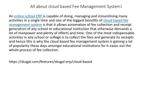 all about cloud based fee management system