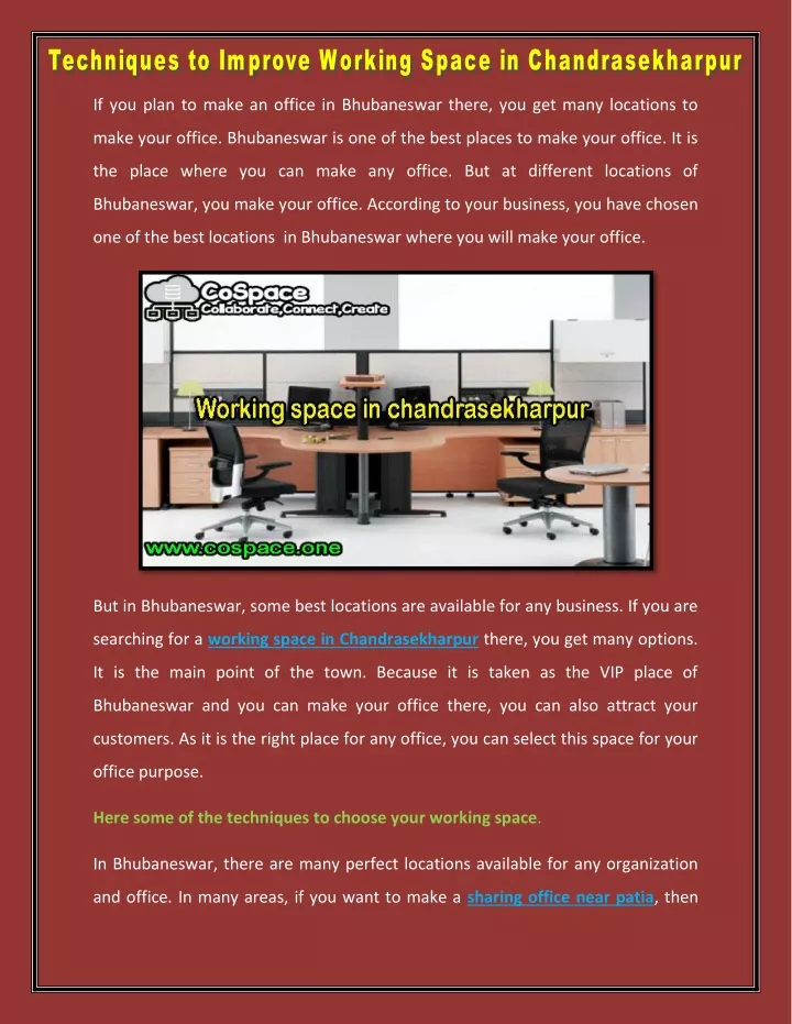 if you plan to make an office in bhubaneswar