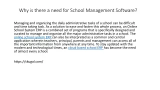 why is there a need for school management software