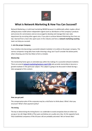 What is Network Marketing & How You Can Succeed?