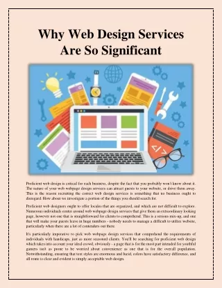 why web design services are so significant