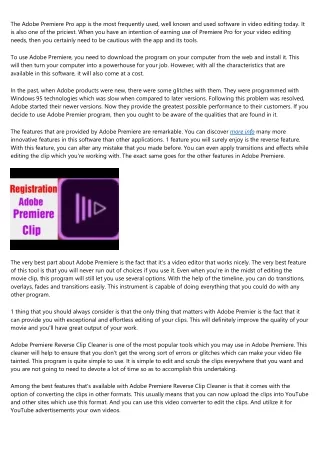 the adobe premiere pro app is the most frequently