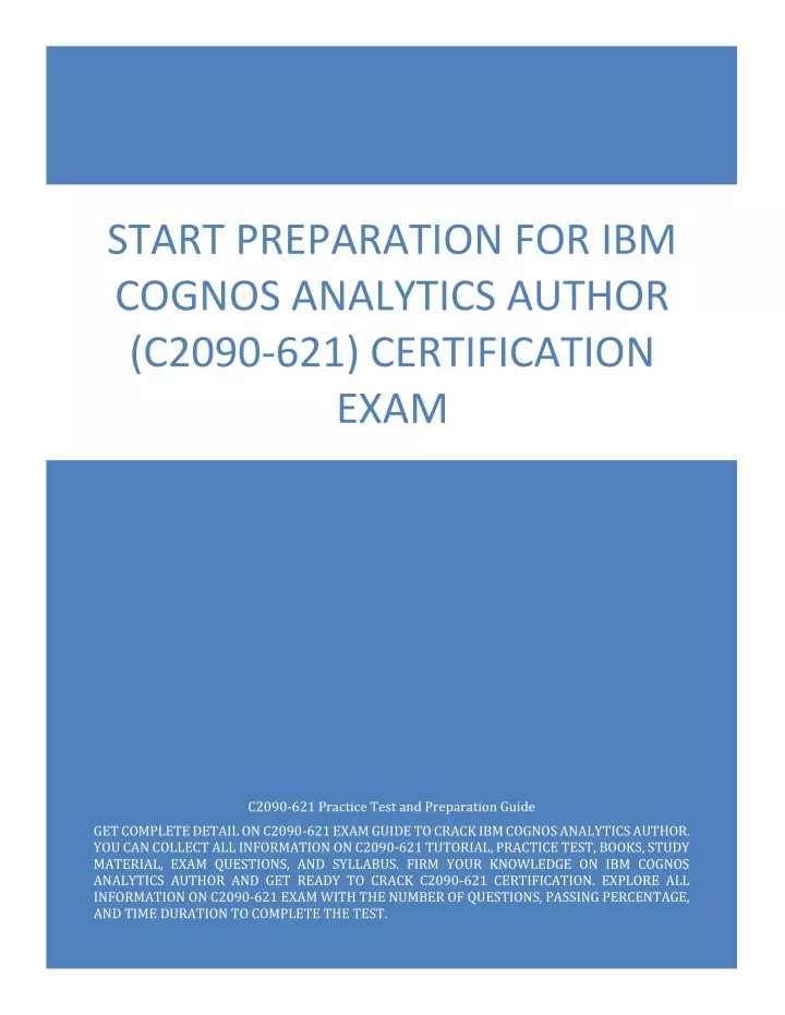 start preparation for ibm cognos analytics author