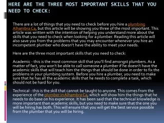 here are the three most important skills that you need to check