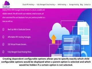 creating dependent configurable options allows