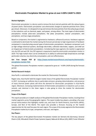 electrostatic precipitator market to grow at over