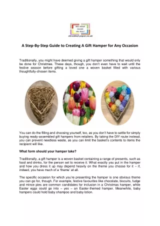 a step by step guide to creating a gift hamper