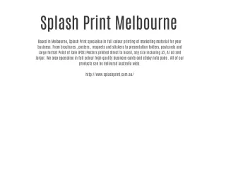Splash Print Melbourne