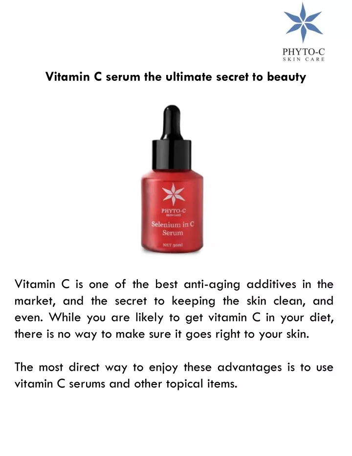 vitamin c serum the ultimate secret to beauty
