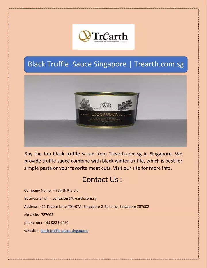 black truffle sauce singapore trearth com sg