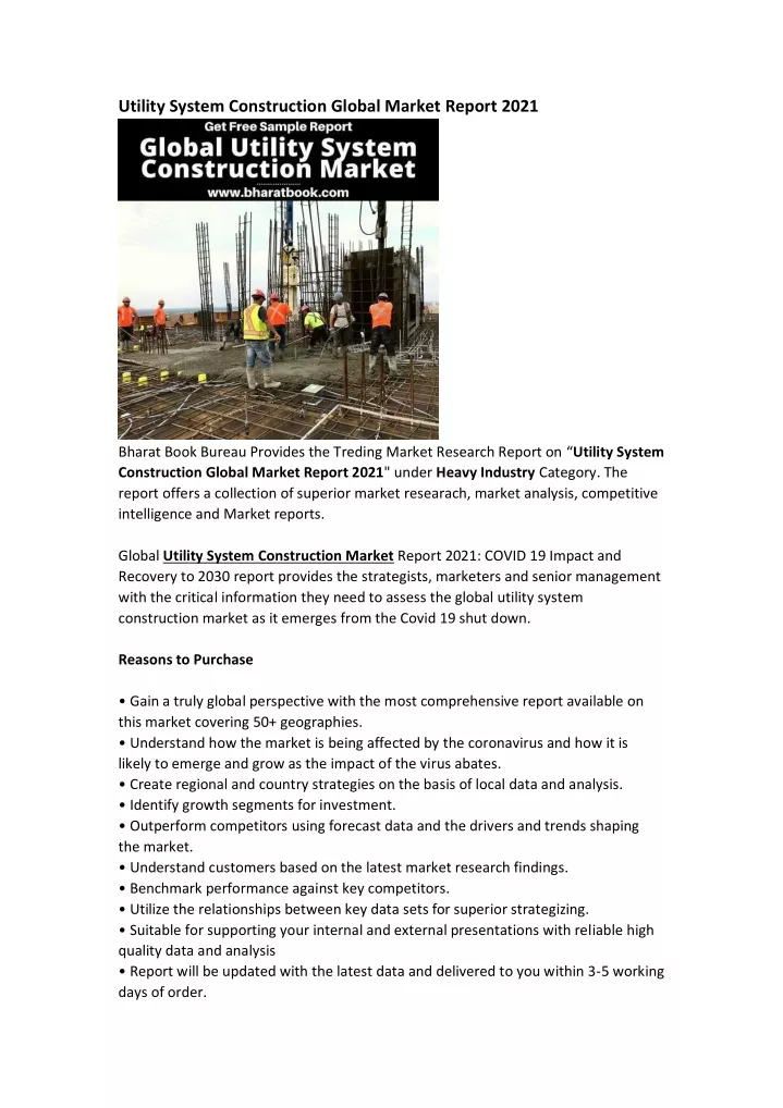 utility system construction global market report