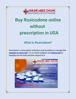 Buy Roxicodone online without prescription in USA