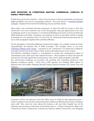 how investing in cyberthum bhutani commercial