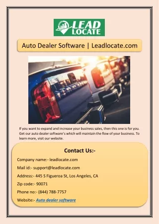 auto dealer software leadlocate com