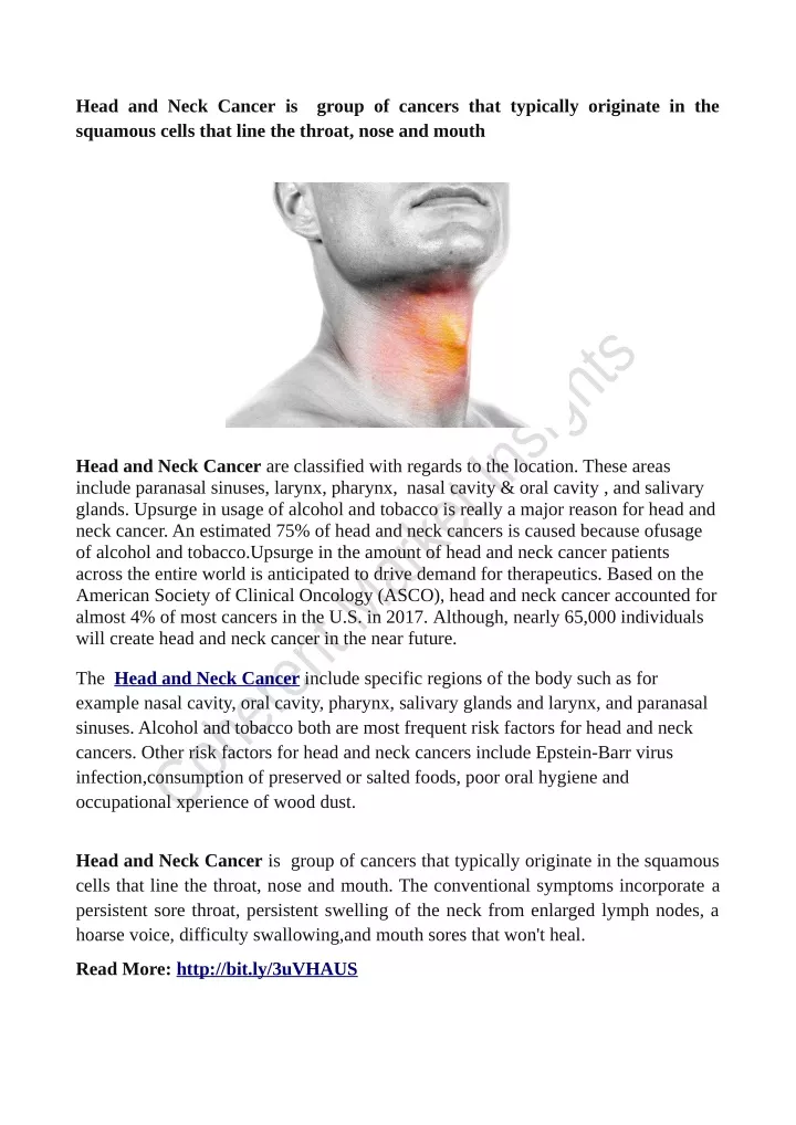head and neck cancer is group of cancers that