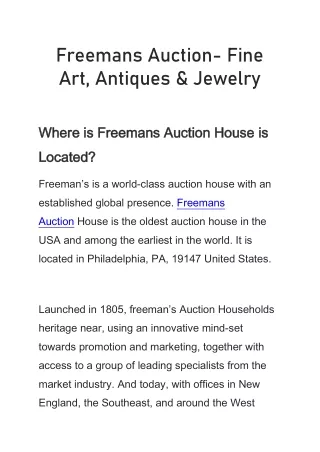 Freemans Auction