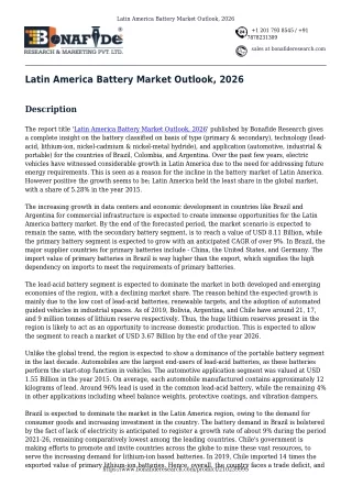 Latin America Battery Market Outlook, 2026