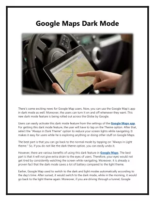 Google Maps in Dark Mode