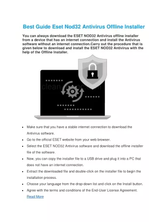 best guide eset nod32 antivirus offline installer
