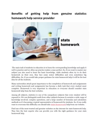 benefits of getting help from genuine statistics