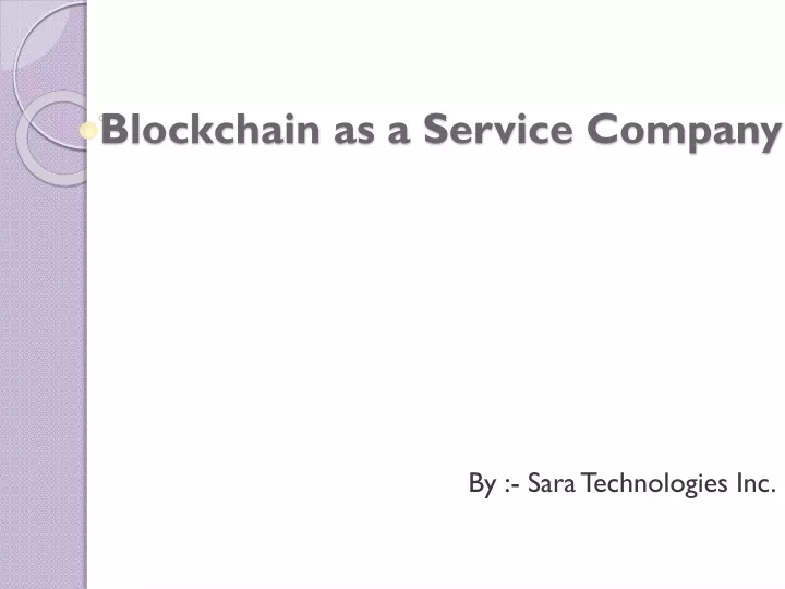 blockchain as a service company