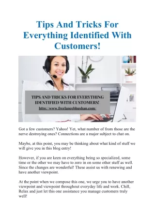 tips and tricks for everything identified with