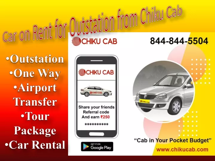 car on rent for outstation from chiku cab