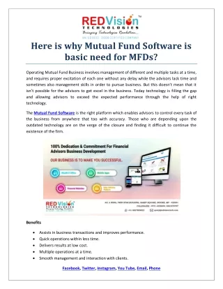 here is why mutual fund software is basic need