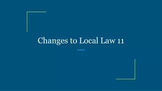 changes to local law 11