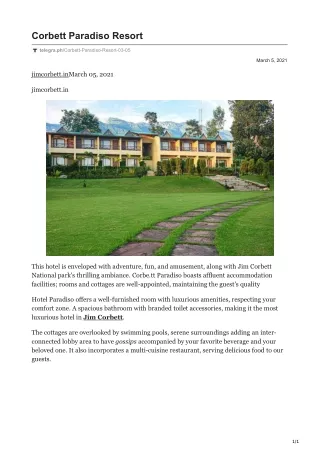 corbett paradiso resort