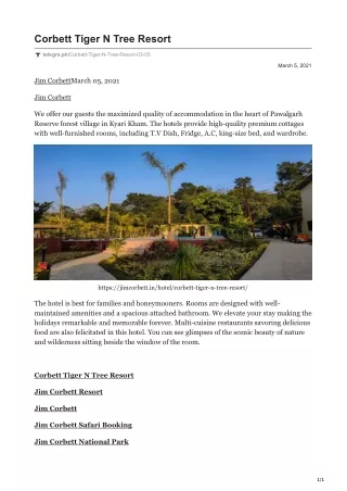 corbett tiger n tree resort