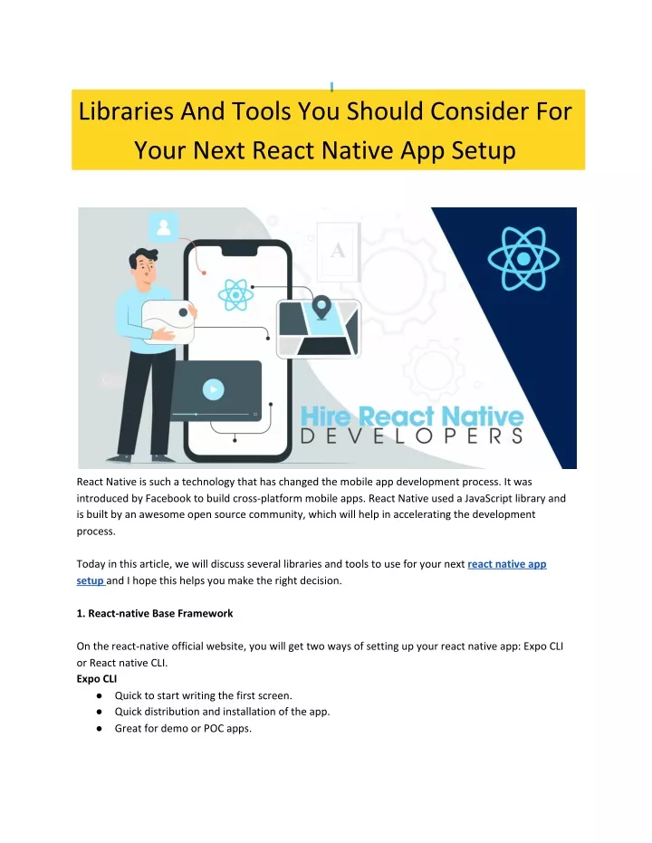 libraries and tools you should consider for your