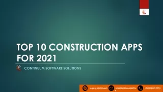 Top 10 Construction Apps for 2021
