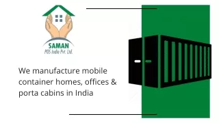 Prefabricated Modular Houses in India - SAMAN POS