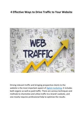 4 Effective Ways to Drive Traffic to Your Website