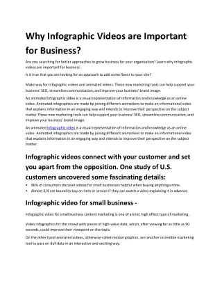 why infographic videos are important for business