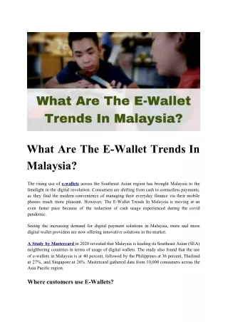 what are the e wallet trends in malaysia