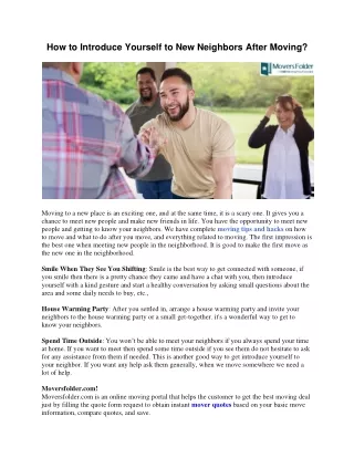 how to introduce yourself to new neighbors after
