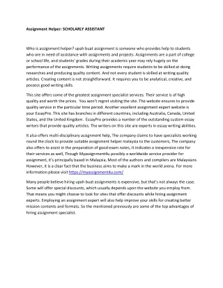 assignment helper scholarly assistant