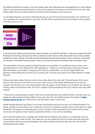 the adobe premiere pro program is the most widely