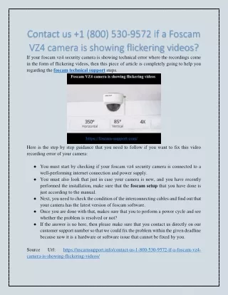 Contact us  1 (800) 530-9572 if a Foscam VZ4 camera is showing flickering videos