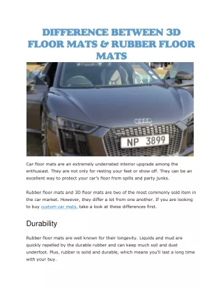 difference between 3d floor mats rubber floor mats