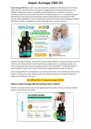 aspen acreage cbd oil