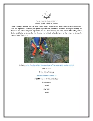 online propane handling training are good