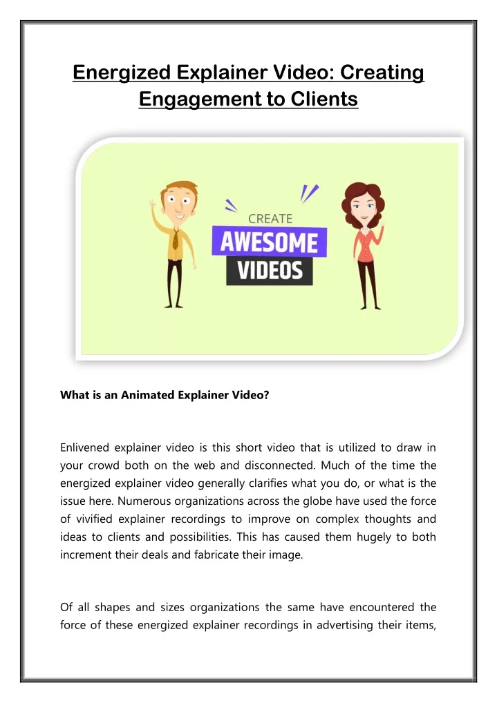energized explainer video creating engagement
